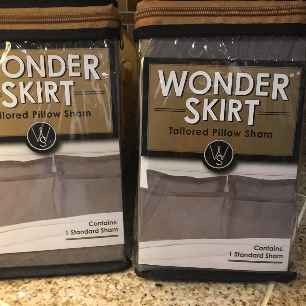 Set of 2, Wonder Skirt Tailored European Pillow Sham in Grey 26" x 26"